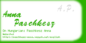 anna paschkesz business card